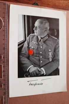 Druck - Bildnis - Ritterkreuzträger Johannes Frießner mit DKiG